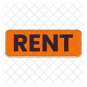For Rent House Rectangular Button Rental Apartment Icon