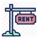 Rent Signboard For Rent Real Estate Icon