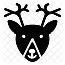 Rentierkopf Tierkopf Hirschkopf Symbol
