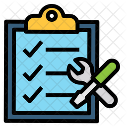 Repair List Icon - Download in Colored Outline Style