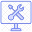 Icono De Linea Duotono De Reparacion De Software Icon