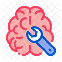 Cerebro Chave Inglesa Conceito Ícone