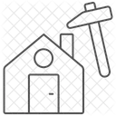 Icone De Linha Fina Para Reparo De Telhado Ícone