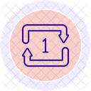 Repeat Once Color Circle Icon Icon