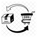 Black Monochrome Repeat Order Illustration Repeat Order Lifecycle Icon