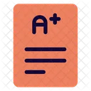 A Plus Grade Report Card Grade Sheet Icon