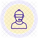 Icone De Ligne Representant Client Icon