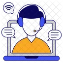 Representant Du Service Clientele Ligne Dassistance Hotline Icône