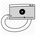 Ilustracion De Reproductor De Video De Medio Tono Reproduccion De Video Reproductor Multimedia Icono