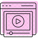 Reproductor De Video Color Sombra Icono De Linea Fina Icon