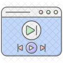 Icone De Cor Linear Do Media Player Ícone