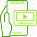 Videoplayer Mao Segurando Telefone Video Player Ícone