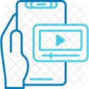 Videoplayer Mao Segurando Telefone Video Player Ícone