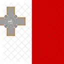 Republica De Malta Bandeira Pais Ícone