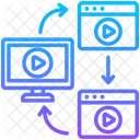 再公開、ビデオ、コンテンツ アイコン