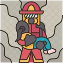 Rescue Victim Fireman Icon
