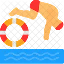 Rescue Swimming Emergency Help Icon