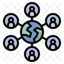Reseau Equipe Internet Icône