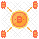 Reseau Argent Bitcoin Crypto Monnaie Reseau Bitcoin Connexion Bitcoin Icône