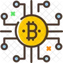 Reseau Reseau Bitcoin Connexion Bitcoin Icône