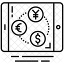 Reseau Financier Monnaie Mondiale Change Icône