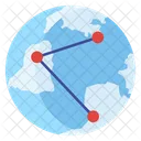 Reseau Mondial Reseau International Partage Mondial Icône