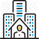 Resident Inhabitant Denizen Hometown City Building House Residential Architecture Icon