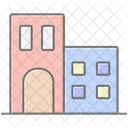 Residential Building Lineal Color Icon Icon