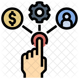 Resource Allocation Icon - Download in Colored Outline Style
