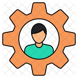 Resource Management Icon - Download in Colored Outline Style