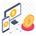 Online Business Bitcoin Business Responsive Design Icon