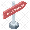 Restaurant Board Direction Signpost Icon