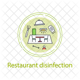 Desinfektion im Restaurant  Symbol