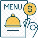 Restaurant menu with prices  Icon