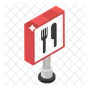 Strassenschild Restaurantschild Strassensymbol Symbol