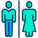 トイレ、男性用と女性用のトイレ アイコン