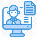Computer Businessman Paper Icon