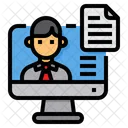 Computer Businessman Paper Icon