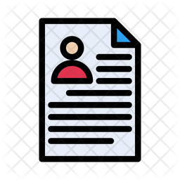 Resume Icon - Download in Colored Outline Style