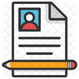 Resume Writing Icon - Download in Colored Outline Style