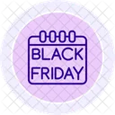 Icone De Ligne De Calendrier Du Black Friday Icône