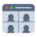 Reunion En Ligne Appel Virtuel Communication Dentreprise Icône