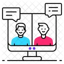 En Ligne Reunion Chat Icône