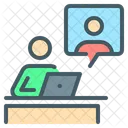 Reuniones Sin Contacto Reuniones En Linea Icono