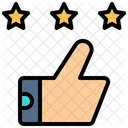 Review Three Stars Thumbs Up Icon