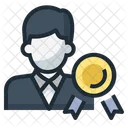 Reward Badge Businessman Icon
