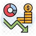 Rezession Abnahmediagramm Ruckgangsdiagramm Symbol