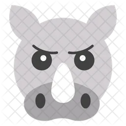 Rhinoceroses Face Emoji Icon