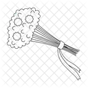 Ribbon bouquet fresh flowers  Icon