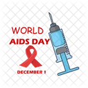 Ribbon cancer aids with injection  Icon